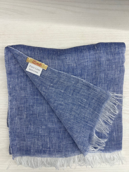 Linen denim blue scarf