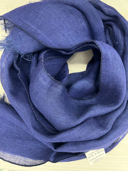 Linen navy scarf