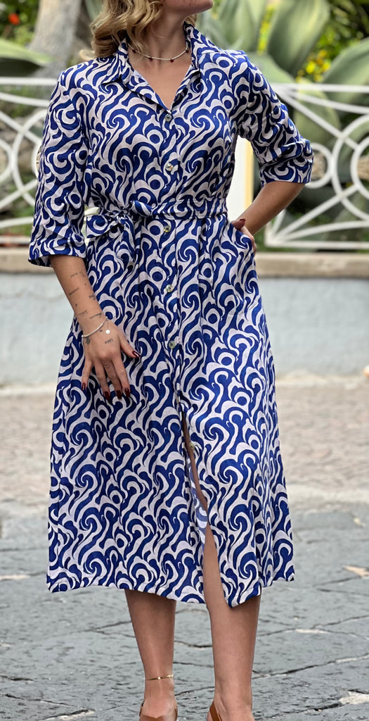 Linen Long Shirt Dress, Lemons Print, THE LINEN ITALIAN SHOP BY LUISELLE The Italian Linen Shop Linen Long Shirt Dress, Lemons Print, THE LINEN ITALIAN SHOP BY LUISELLE The Italian Linen Shop