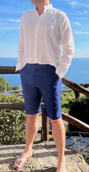 Blu Linen Shorts