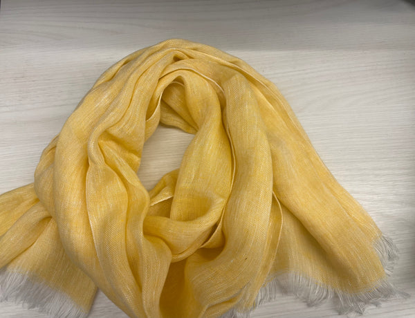 Linen soft lemon scarf