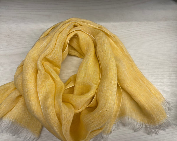 Linen soft lemon scarf