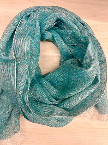 Linen green scarf