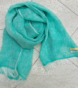 Linen acqua marine scarf
