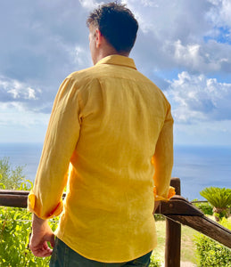 Linen Long Sleeve to Roll-up Men Shirt