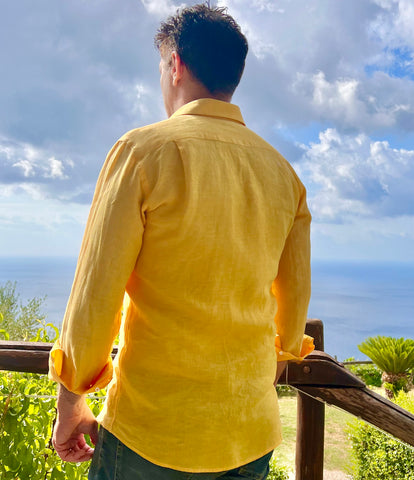 Linen Long Sleeve to Roll-up Men Shirt