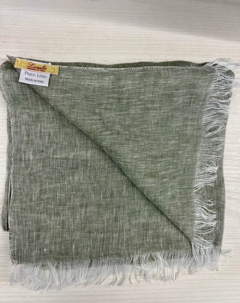 Linen olive green scarf