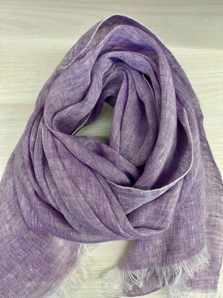 Linen purple scarf