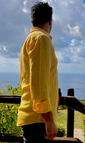 Linen Long Sleeve to Roll-up Men Shirt