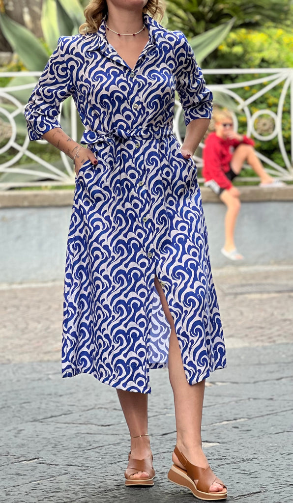 Linen Long Shirt Dress, Lemons Print, THE LINEN ITALIAN SHOP BY LUISELLE The Italian Linen Shop Linen Long Shirt Dress, Lemons Print, THE LINEN ITALIAN SHOP BY LUISELLE The Italian Linen Shop