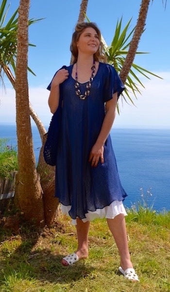 Linen Double Layered Long Dress, The Italian Linen Shop by Luiselle Linen Double Layered Long Dress, The Italian Linen Shop by Luiselle