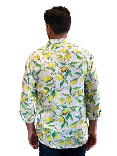 Linen Long Sleeve Limoncini Men Shirt
