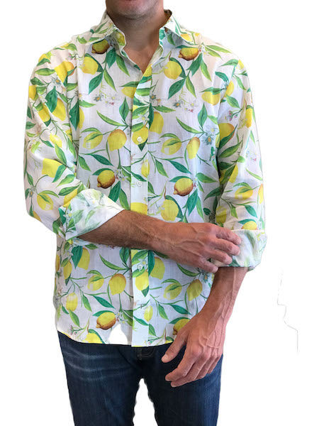 Linen Long Sleeve Limoncini Men Shirt
