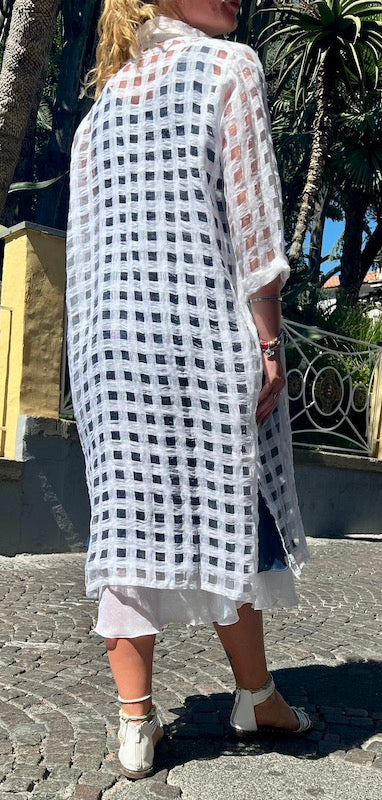 Linen Long Coat L / White Linen Long Coat L / White