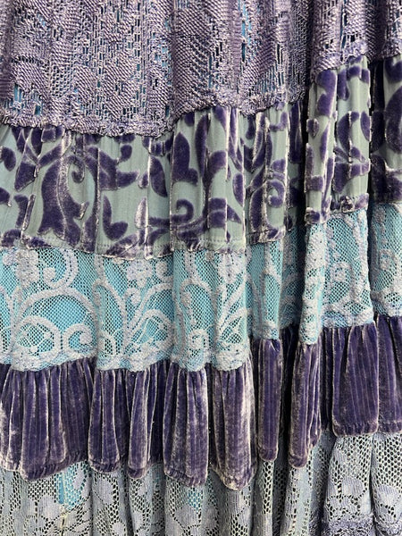 Velvet Boho Skirt, elasticated waist