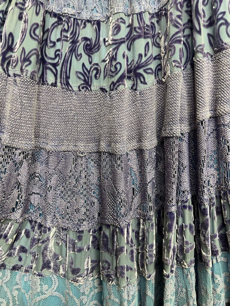 Velvet Boho Skirt, elasticated waist