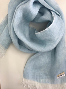 Sky Blue Linen Scarf